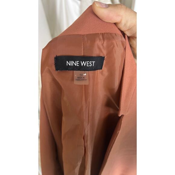 Nine West Women's Size 14 Terra Cotta Open Front Blazer Classic Style #0511 - Picture 9 of 15